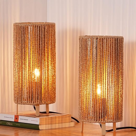 EDISHINE set of 2 boho bedside lamps Set of 2 Boho Bedside Lamps
