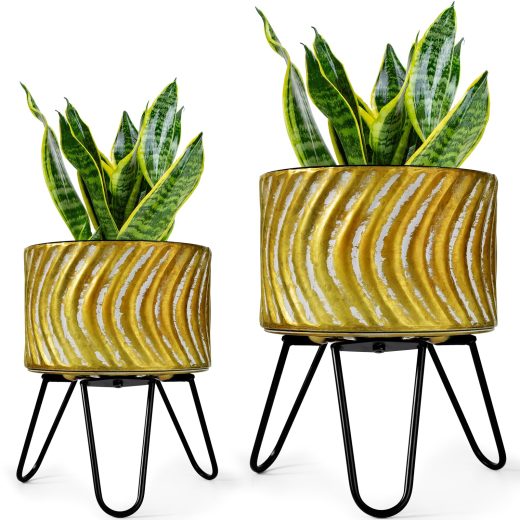 Harvest Land handmade gold plant pot Harvest Land handmade gold plant pot