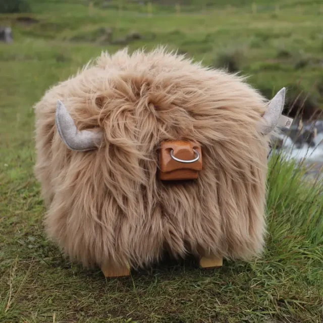The Highland Bull Footstool with a Butterscotch Twinkle