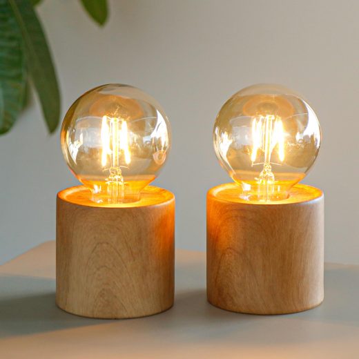 JHY DESIGN set of 2 wood grain Set of 2 Wood Grain Table Lamp