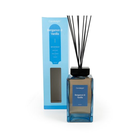 Candlelight Home 2000ml square reed diffuser bergamot 2000ml square reed diffuser bergamot & vanilla scent