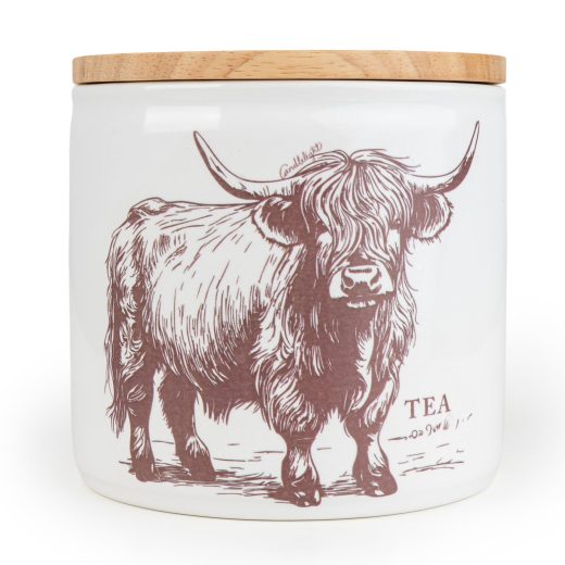Highland Cow Tea Storage Jar