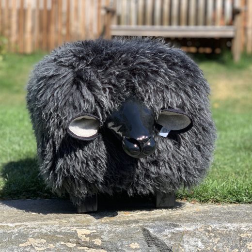 Curly Sheep Footstool in Dark Grey Curly Sheep Footstool in Dark Grey