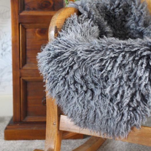 Curly Sheepskin in Denim Grey