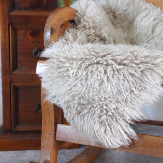 Curly Sheepskin Rug in Barley