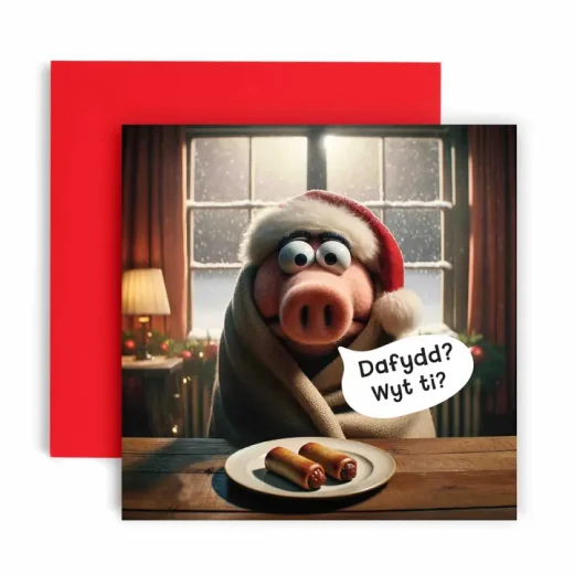Welsh Pigs in Blankets Christmas Card