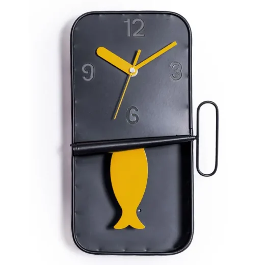 Black Metal Sardine Tin Wall Clock