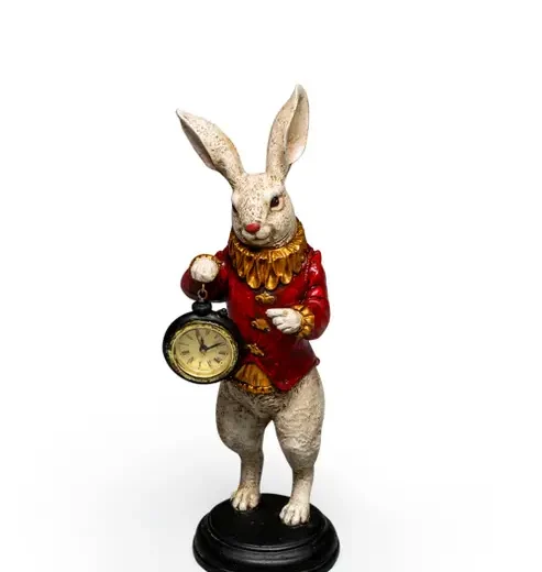 White Rabbit Standing Clock Figure