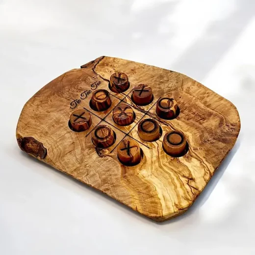 Olive Wood Tic Tac Toe Game
