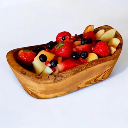 Rustic Hand Carved Olive Wood Fruit Bowl 18x12cm u2013 Oliveart Rustic hand carved olive wood fruit bowl 18x12cm by Oliveart
