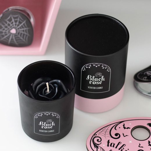 Something Different black rose candle with 3d Black Rose Candle with 3D Roses