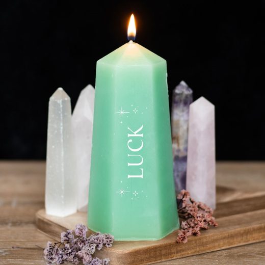 Something Different luck crystal candle with rough Luck Crystal Candle with Rough Green Aventurine
