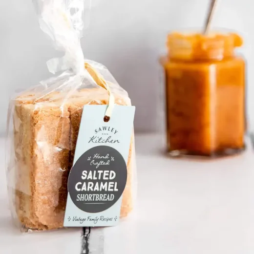 Salted caramel shortbread biscuits by Sawley Kitchen
