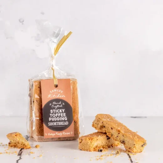 Sticky toffee pudding shortbread biscuits by Sawley Kitchen
